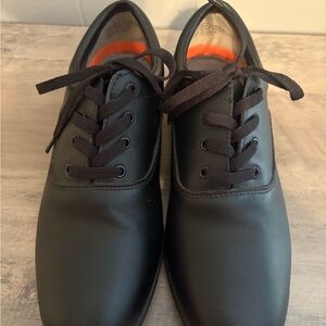 Black Leather Lace-Up Shoes